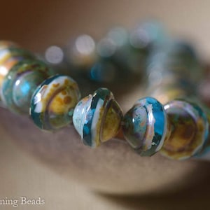 Surfer Saturn - 10 Premium Czech Glass Saturn Beads - 8x10mm