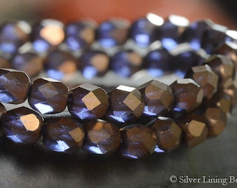 Bronze Disguise Mamas (30) - Czech Glass Bead - 6mm - Faceted Round