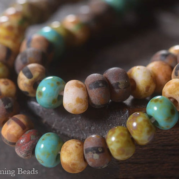 Desert Relics (100) - Czech Glass Bead - 6/0 Aged Striped Seed Bead