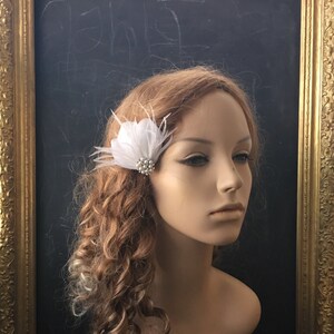 Jordan Art Deco Vintage Style Feathered Bridal Headpiece Flapper Wedding Made to Order free shipping