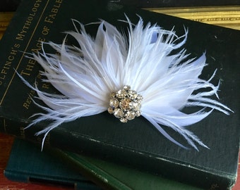 Josie Made-to-Order feathered vintage style headpiece fascinator bridal hair adornment Free Shipping