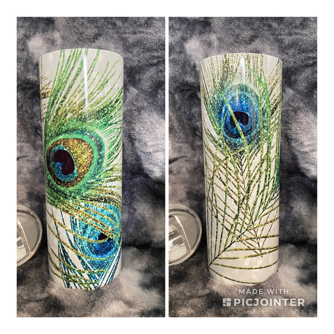 Peacock Feathers Tumbler Peacock Tumbler Peacock Cup Etsy