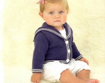 Sailor Knit Cardi, UNISEX Sizes from Newborn, Sailor Cardi