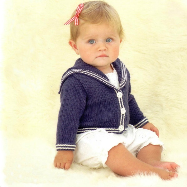 Sailor Knit Cardi, UNISEX Sizes from Newborn, Sailor Cardi