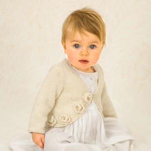 Baby Girl Knit 3D Floral Cardi, Sizes from Newborn, Baby Flower Cardi