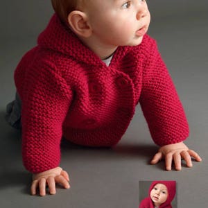 Hooded Coat Baby Boy Knits, Toddler Knit Coat, Newborn Knit Coat, Newborn to all Toddler sizes