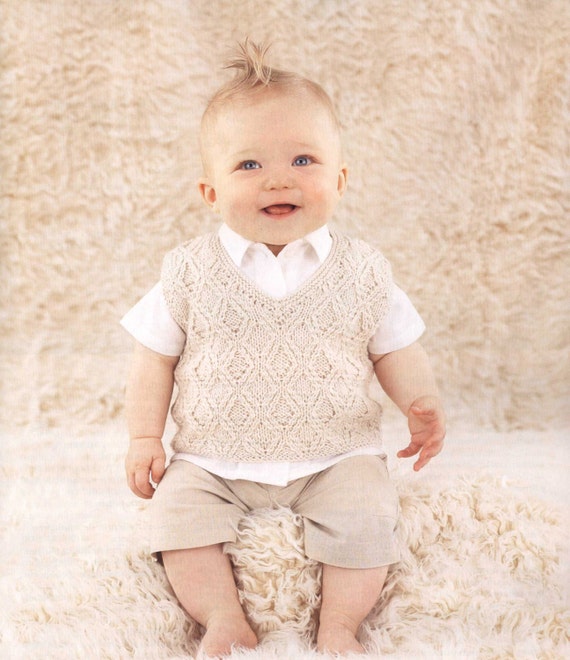 CARDIGAN STYLE KNIT VEST, BABY CARDIGAN STYLE KNIT VEST, BABY