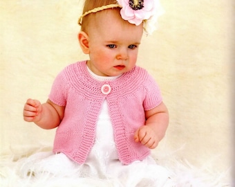 Baby Girl Knit Cardi, Baby PINK Bolero Sizes from Newborn
