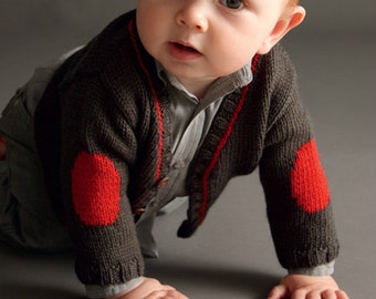 Elbow Patches Cardi, Baby Boy Knits, Toddler Knit Coat, Newborn Knit Coat, Newborn to all Toddler sizes