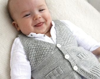 Baby Boy Knit Waistcoat Sweater, Newborn to all Toddler sizes