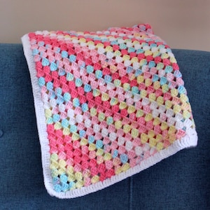 Granny Square Baby Blanket, Baby Afghan, Crochet Baby Blanket