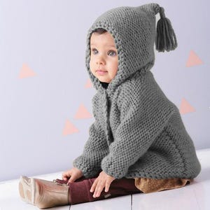 Tassel Hooded Coat Baby Knits, Toddler Knit Coat, Newborn Knit Coat, Baby Girl and Baby Boy Hoodie