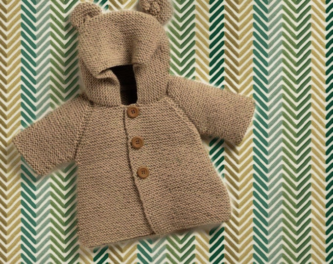Bear Hooded Coat Baby Boy Knits Toddler Knit Coat Newborn Etsy