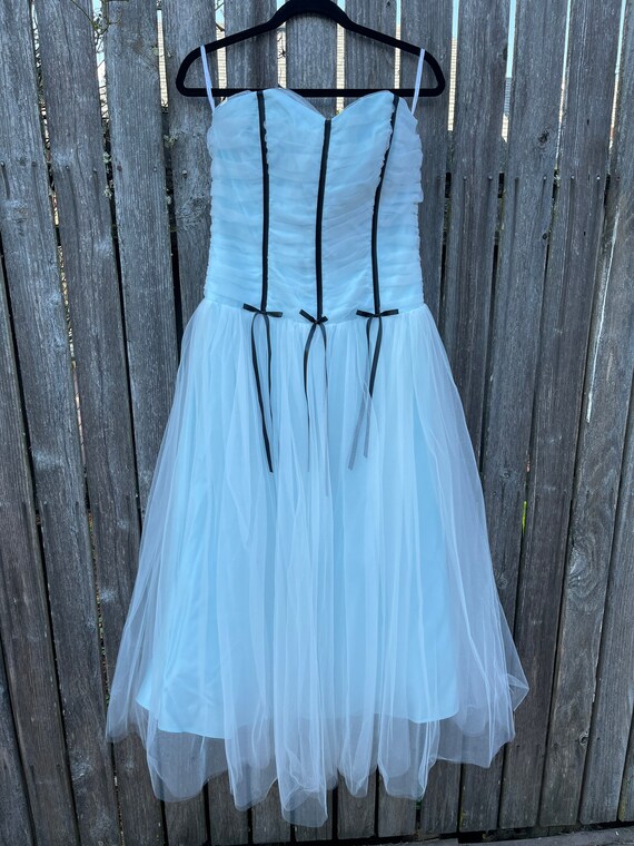 Jessica McClintock Tulle Ball Gown Dress Ice Blue