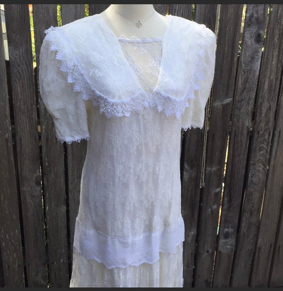 Scott McClintock Lace Dress Flapper 10 Vintage 80s