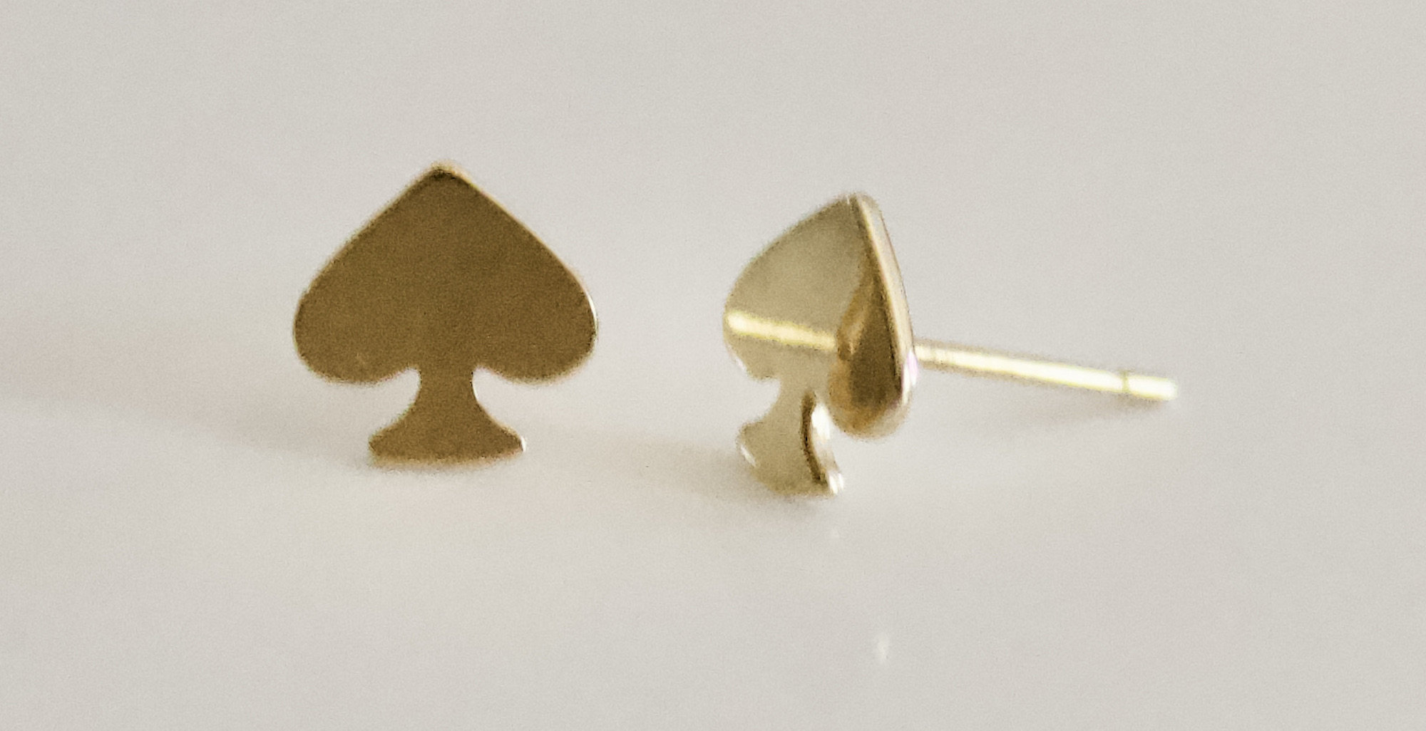 14k Gold Ace of Spades Stud Earrings Ace of Spades Studs in Etsy