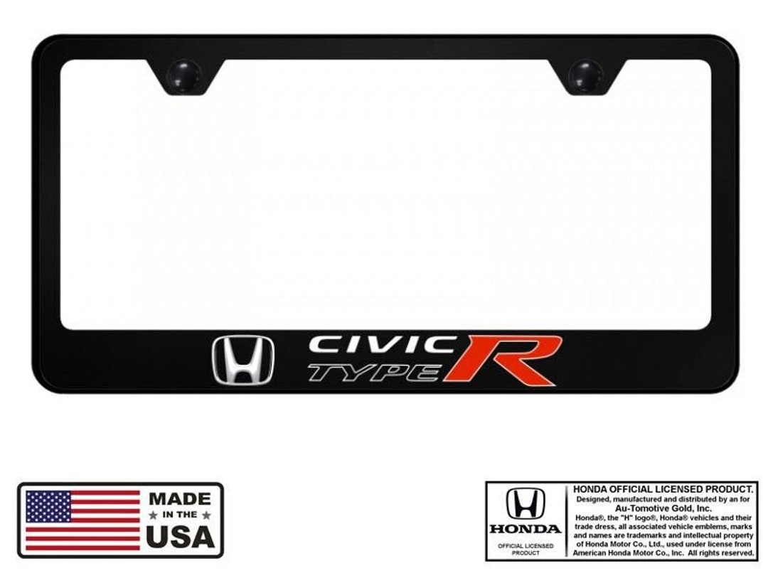 Buy Honda Civic Type R Black Unbreakable Polycarbonate License Plate ...