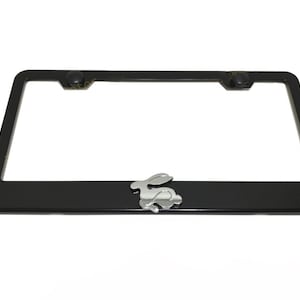 3D RABBIT Logo Emblem Badge Black Powder Coated Metal Steel License Plate Frame Holder For VW Golf