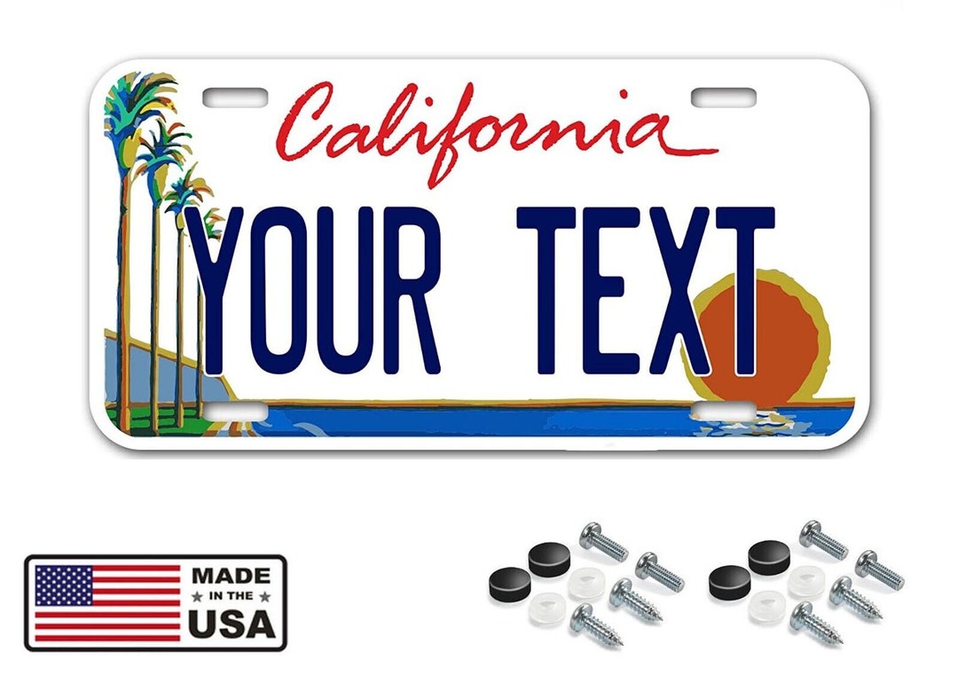 California Palm Trees Any Text Your Name Personalized Aluminum License