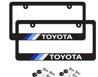 Toyota Retro Stripes License Plate Frame new Toyota Blue - Pair