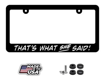 Jdm that's what she said race drift low turbo black license plate frame