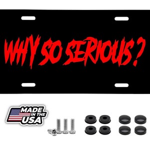Why so serious license plate frame -  joker funny cover front plate  red
