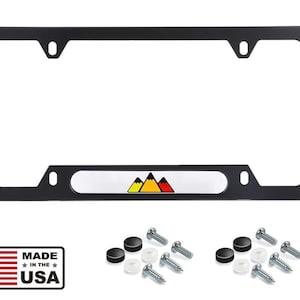 Toyota retro mountain trd 3 colors stainless steel license plate frame orange