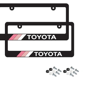 Quadro de matrícula Toyota Retro Stripes novo Toyota Rosa - Par