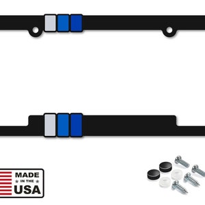 Toyota Heritage Striped License Plate Frame for Tacoma Tundra 4Runner FJ Blue