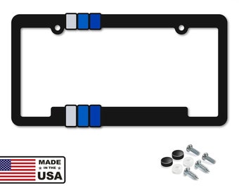 Toyota Heritage Striped License Plate Frame for Tacoma Tundra 4Runner FJ Blue