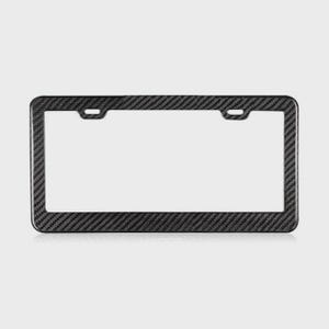 Real Carbon Fiber License Plate Holder With Screw Caps