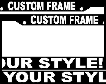 Lot of 2 custom personalized white letters customized vanity license plate frame