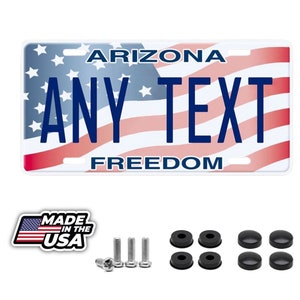 Placa de matrícula personalizada Arizona Freedom con su nombre, cualquier texto personalizado, 12 &quot;x 6&quot;