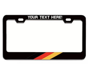 Germany black red yell custom  cars m black license plate frame tag metal german