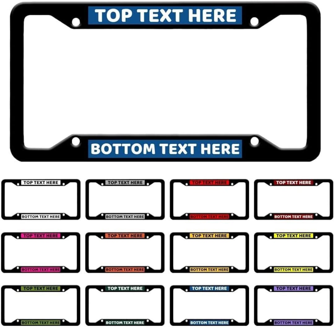 Custom Personalized License Plate Frame Color Choice 4 Holes Etsy
