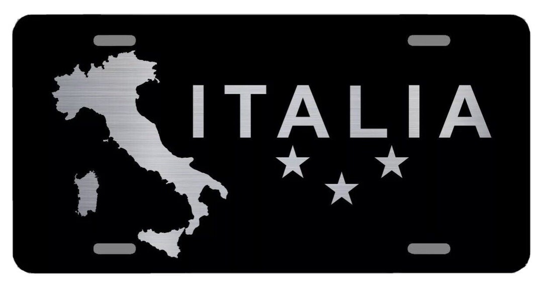 Italy Laser Etched Metal License Plate Italian Pride Flag Gifts