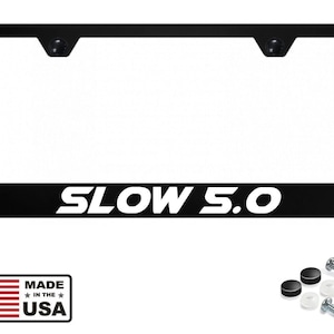 Slow 5.0 ford mustang coyote 5.0 gt black stainless steel license plate frame