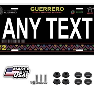 Black guerrero mexico personalized novelty car license plates any text