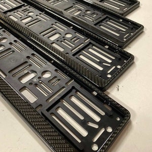 Carbon fiber european license plate frame