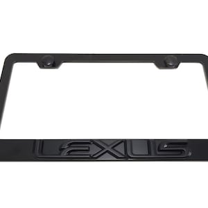 3D (Black) LEXUS Emblem Badge Black Powder Coated Metal Steel License Plate Frame Holder