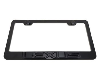 3D (Black) LEXUS Emblem Badge Black Powder Coated Metal Steel License Plate Frame Holder