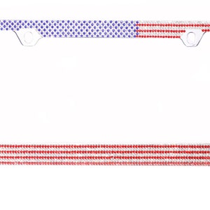 American Flag Crystal Rhinestones Chrome Metal License Plate Frame