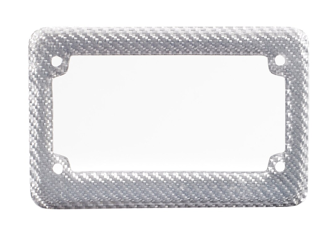 Real 100 Silver Carbon Fiber Motorcycle License Plate Frame With Free