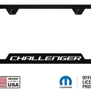Dodge challenger universal black unbreakable polycarbonate license plate frame