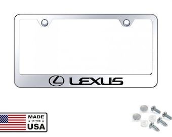 Lexus Laser Engraved Mirror Stainless Steel License Plate Frame including Hardware