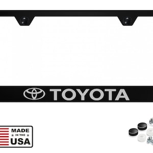 TOYOTA Laser Engraved Black Stainless Steel License Plate Frame