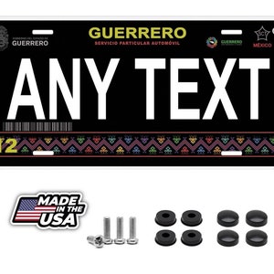 Black guerrero mexico personalized novelty car license plates any text