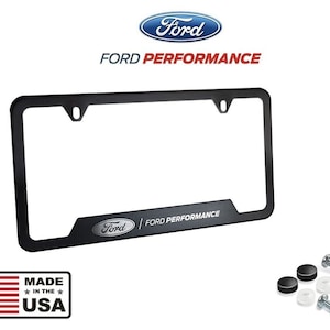 Mustang f150 raptor ford performance license plate frame - black stainless steel