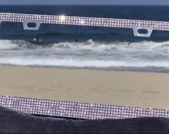 Spark Bling Rhinestone License Plate Frame – Pink Crystal Sparkling Car Frame