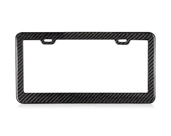 Real Carbon Fiber License Plate Holder With Screw Caps
